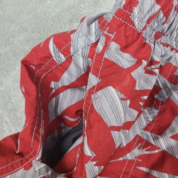 Columbia Swim Trunks Mens Size Small Red White Floral Swim Swimsuit Adult Lined - Picture 6 of 8